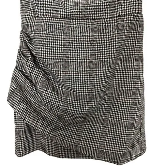 ‼️SOLD‼️HOUSE OF HARLOW NWT Gray Strapless Wool Blend Houndstooth Mini Dress - Picture 4 of 16